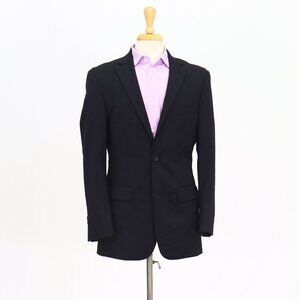Pronto Uomo 38R Black Blazer Sport Coat Jacket 2-Button Solid Y010